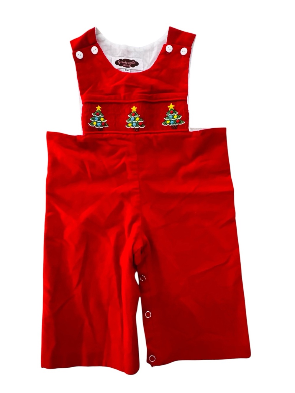 NWOT Infant 6M Red Pinwale Corduroy Vintage-style Boy's Christmas JonJon